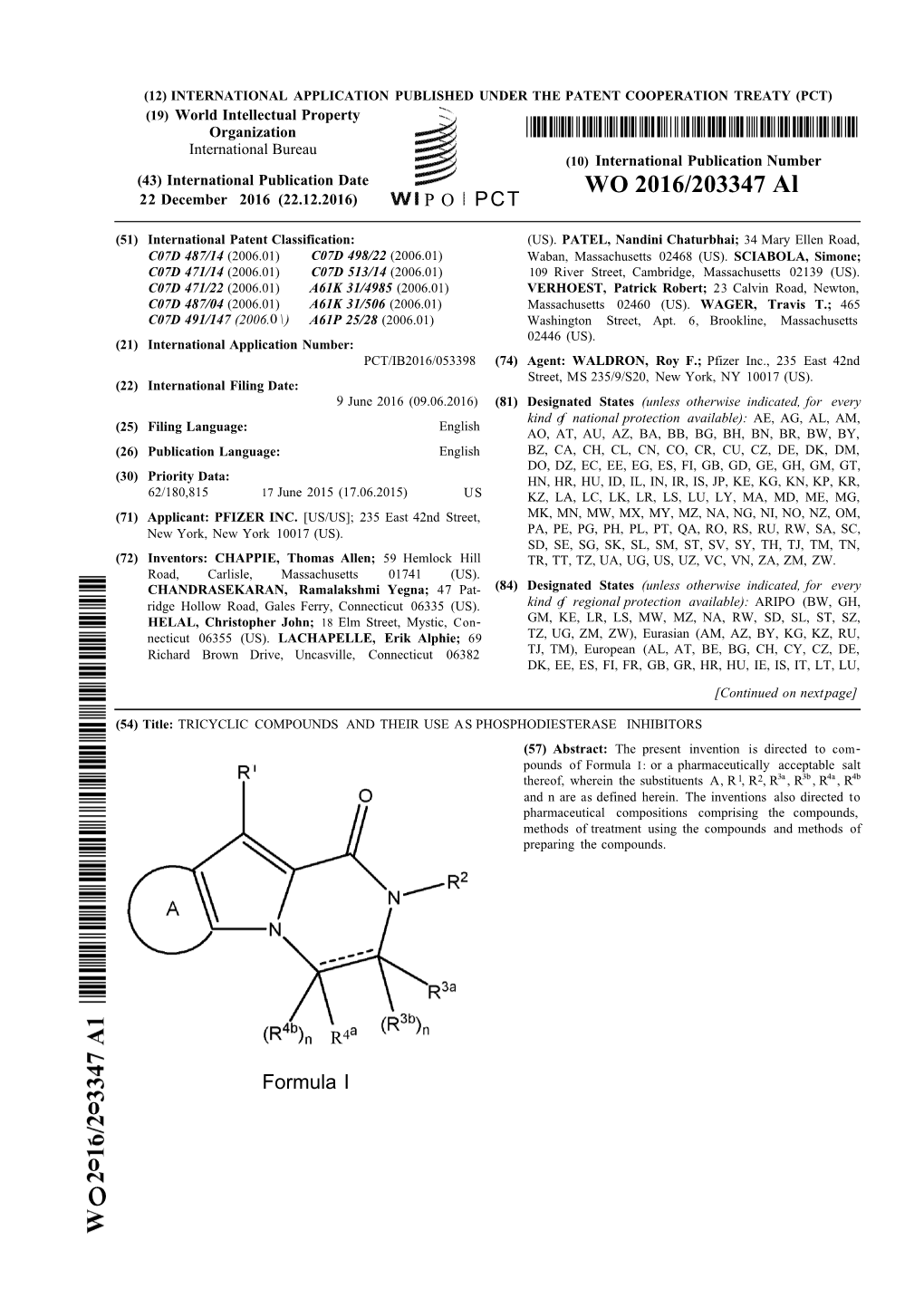 WO 2016/203347 Al 22 December 2016 (22.12.2016) P O PCT