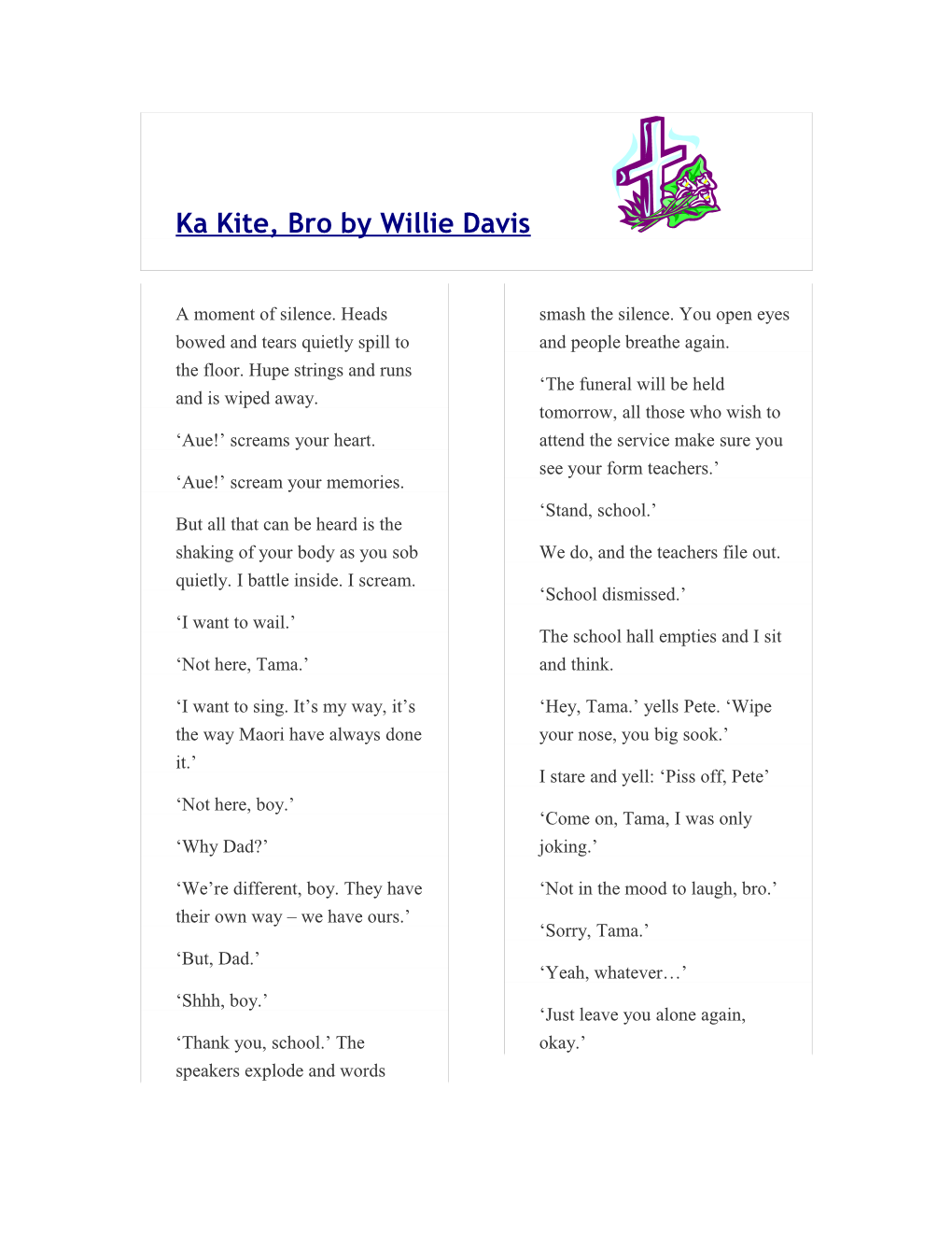 Ka Kite, Bro by Willie Davis