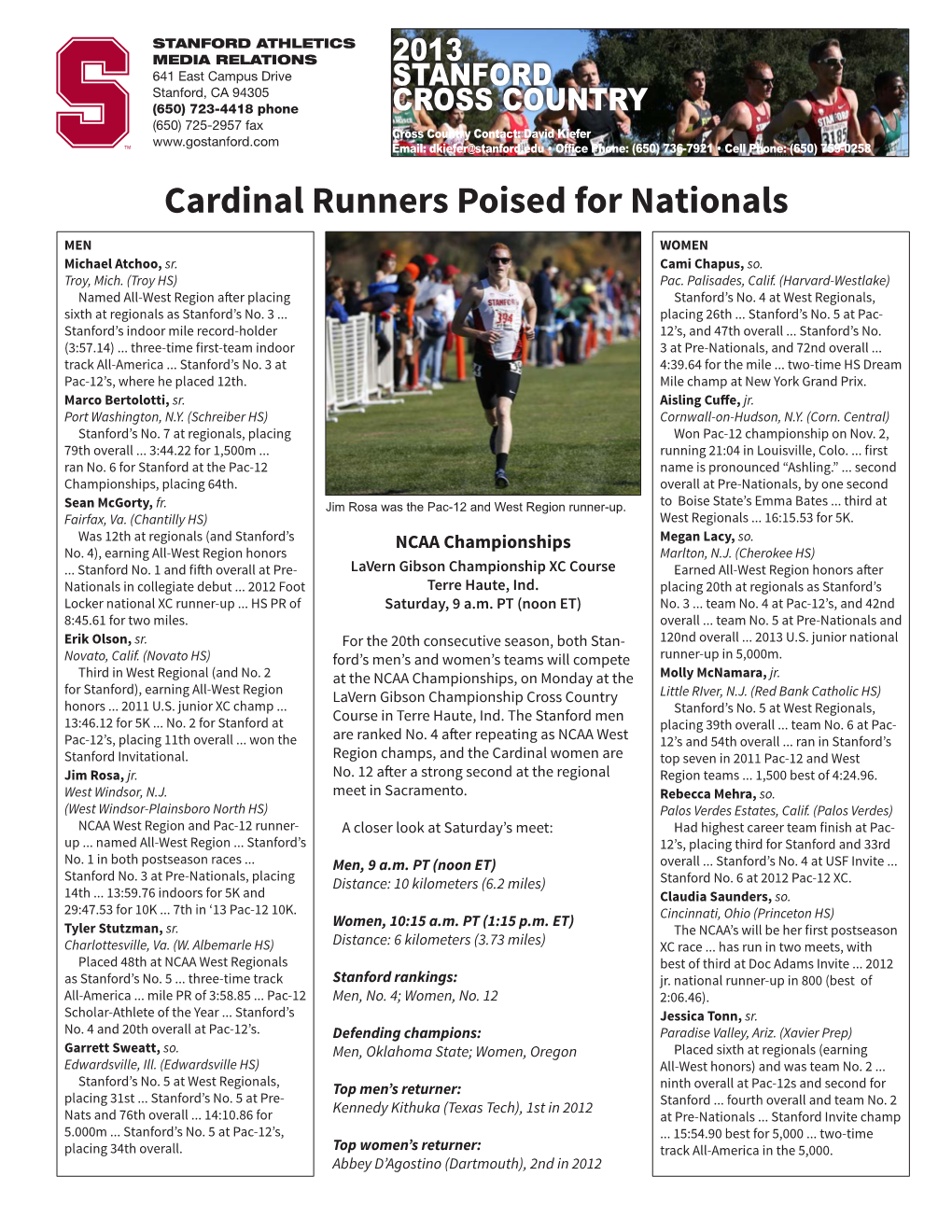 Cardinal Runners Poised for Nationals