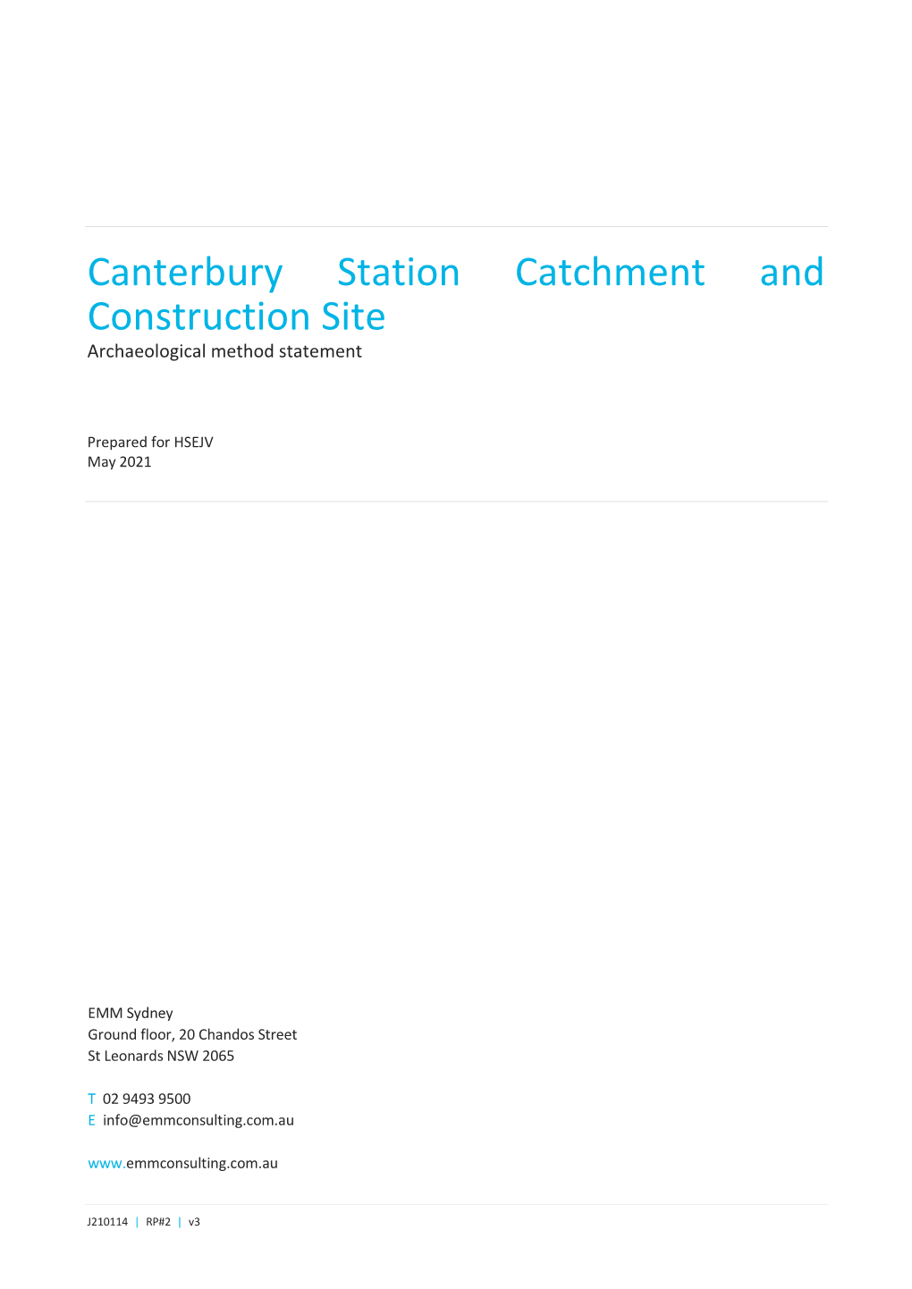 Canterbury Station Catchment and Construction Site Archaeological Method Statement