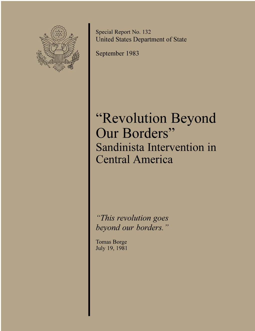 Revolution Beyond Our Borders Sandinista Intervention Sep 1985.P65
