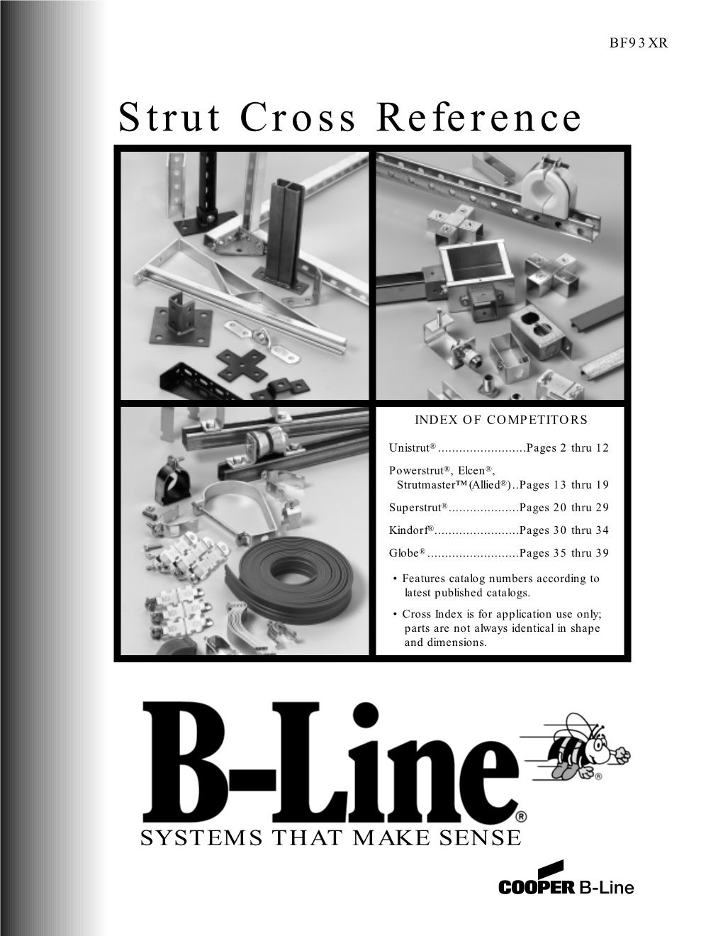 Cooper B-Line Strut Systems Competitor Cross Reference