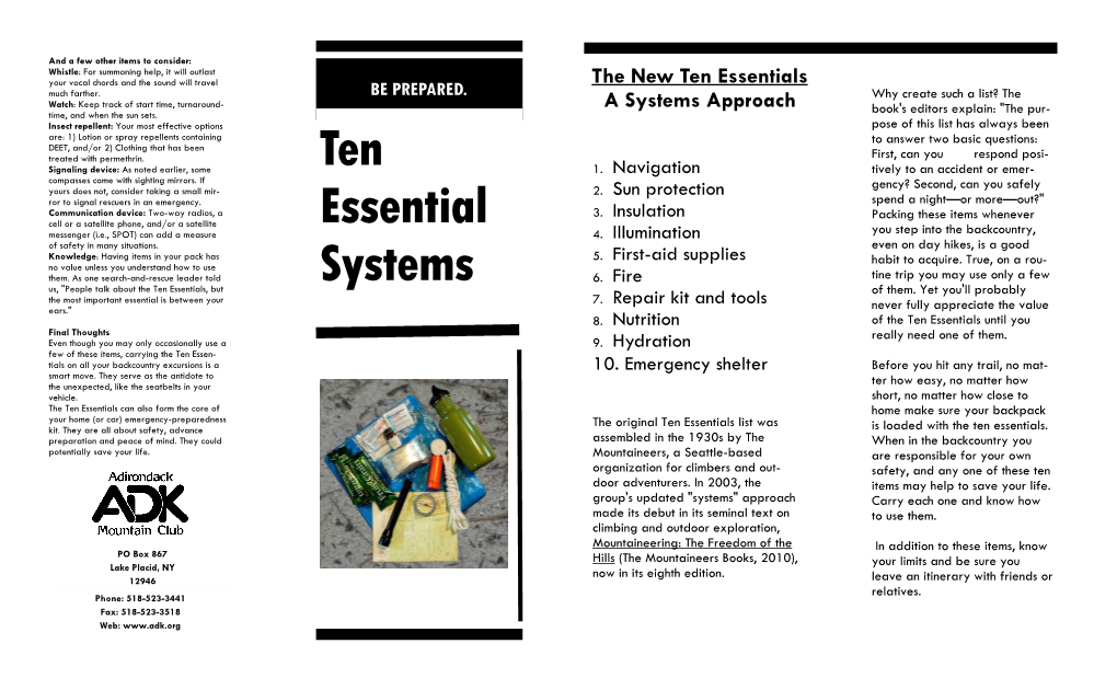 Ten Essential Systems