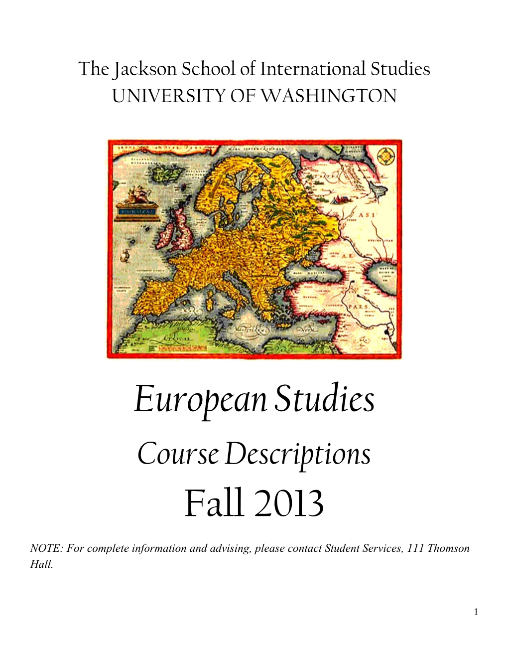 European Studies Fall 2013