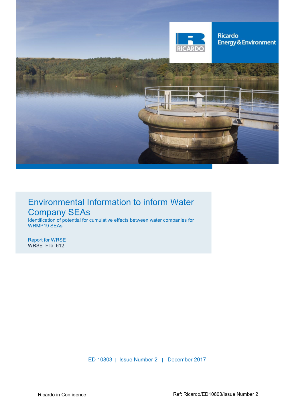 Environmental Information to Inform Water Company Seas | I
