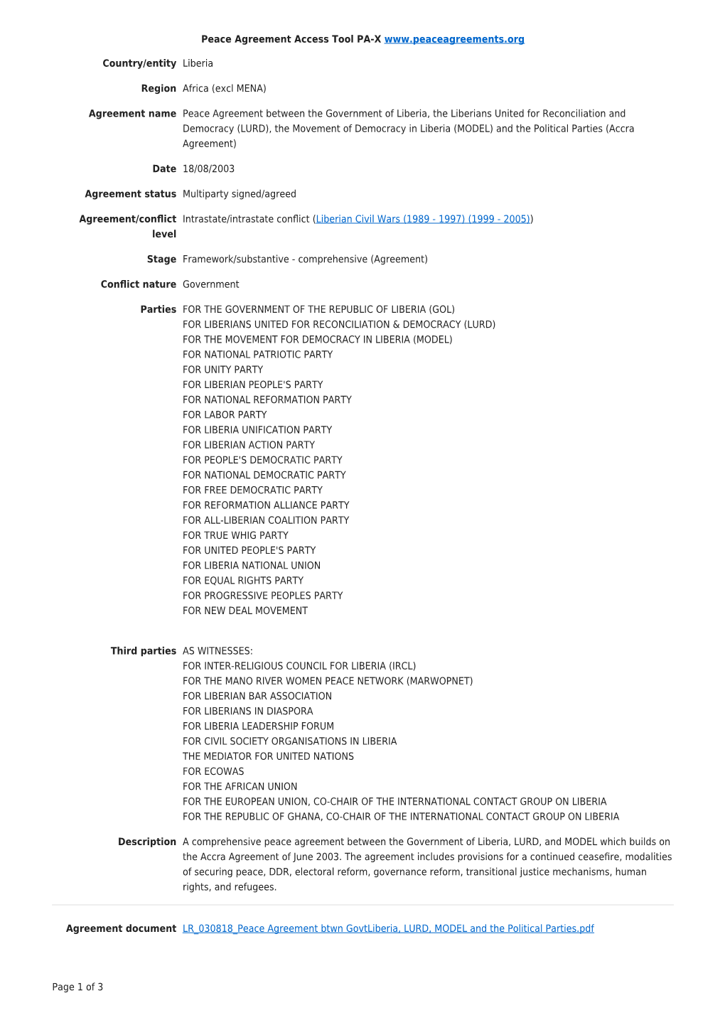 Agreement Access Tool PA-X