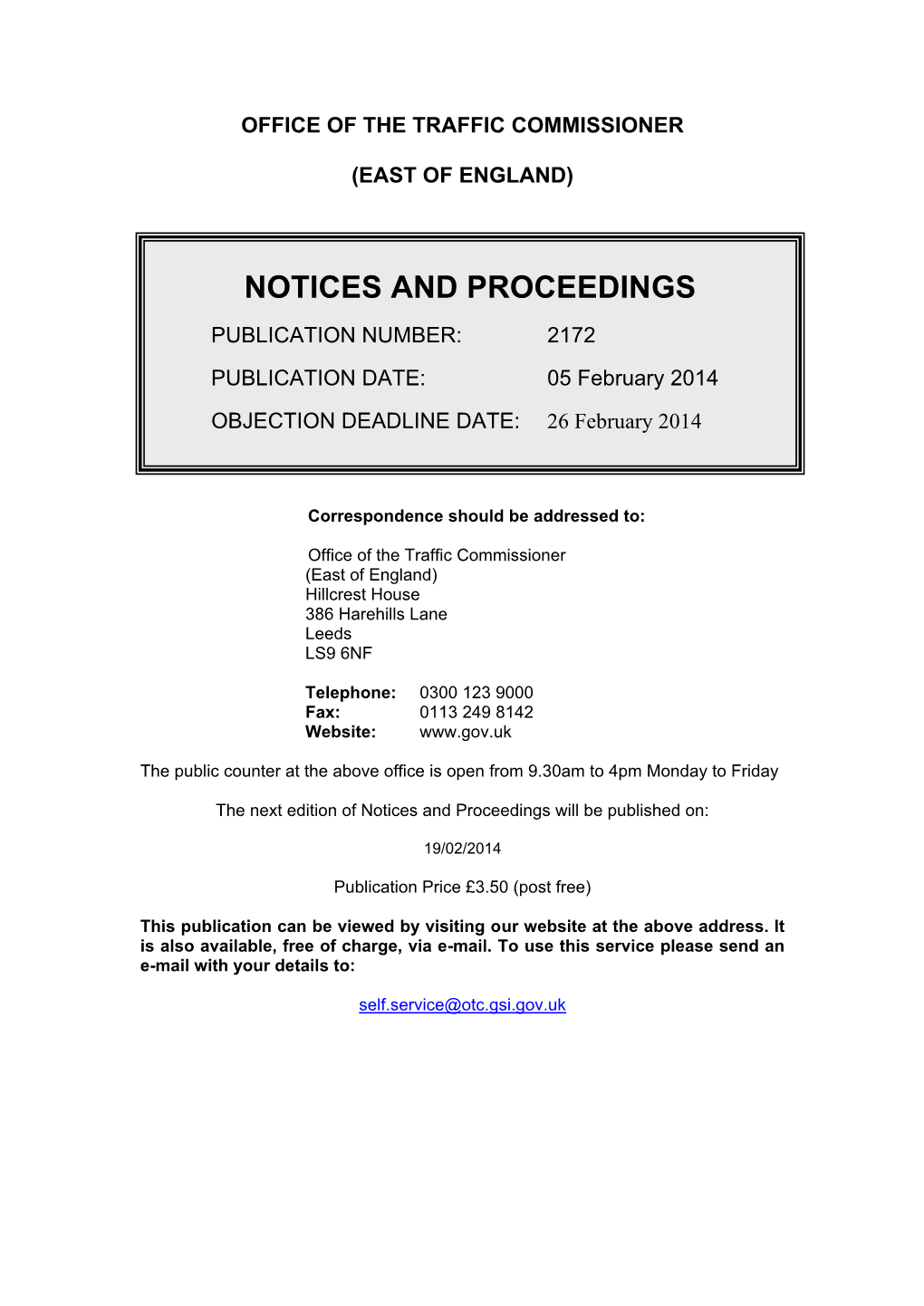 Notices and Proceedings
