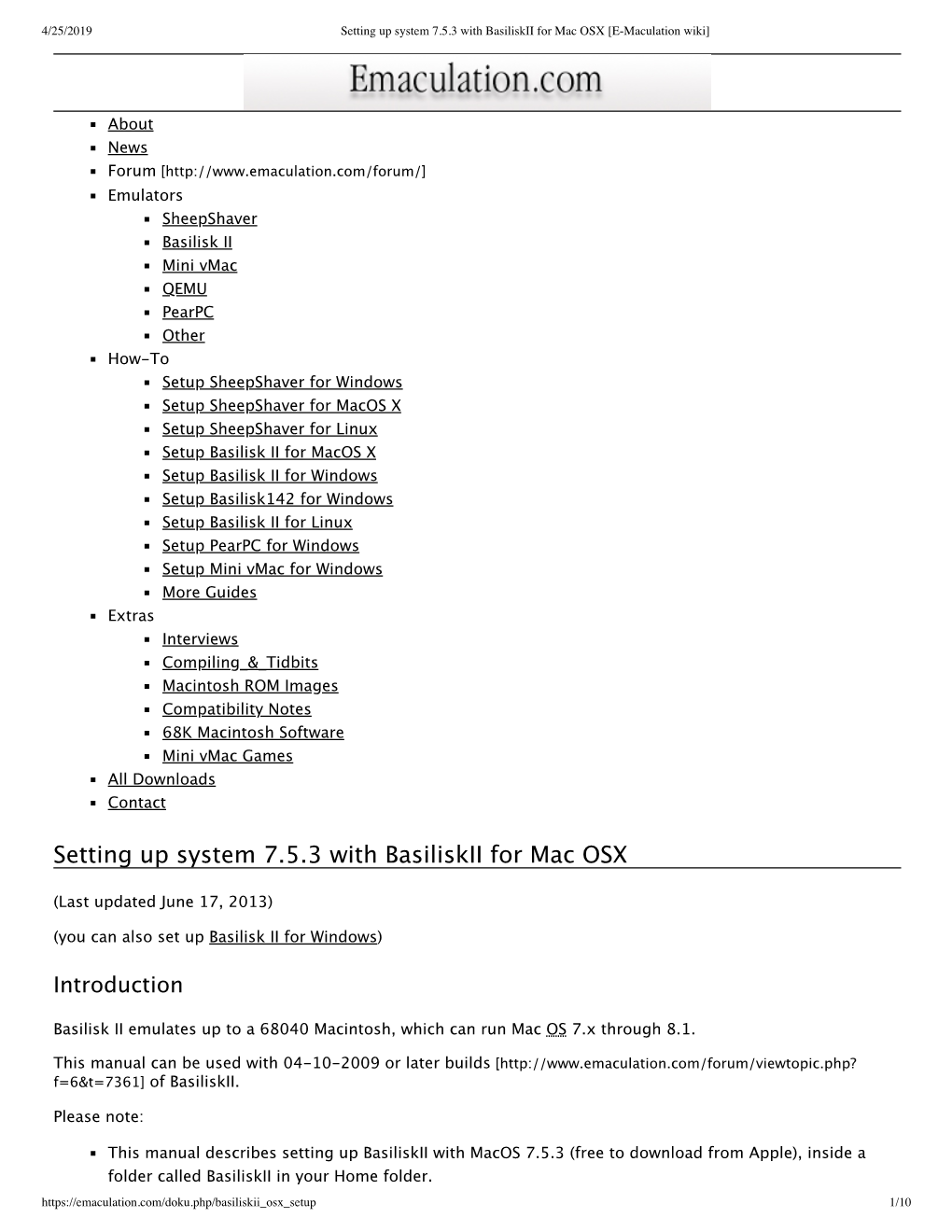 Setting up System 7.5.3 with Basiliskii for Mac OSX [E-Maculation Wiki]