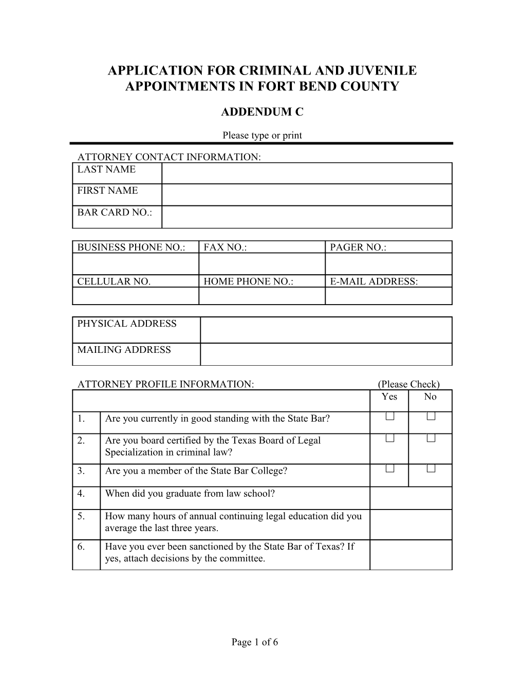 Application For Criminal And Juvenile