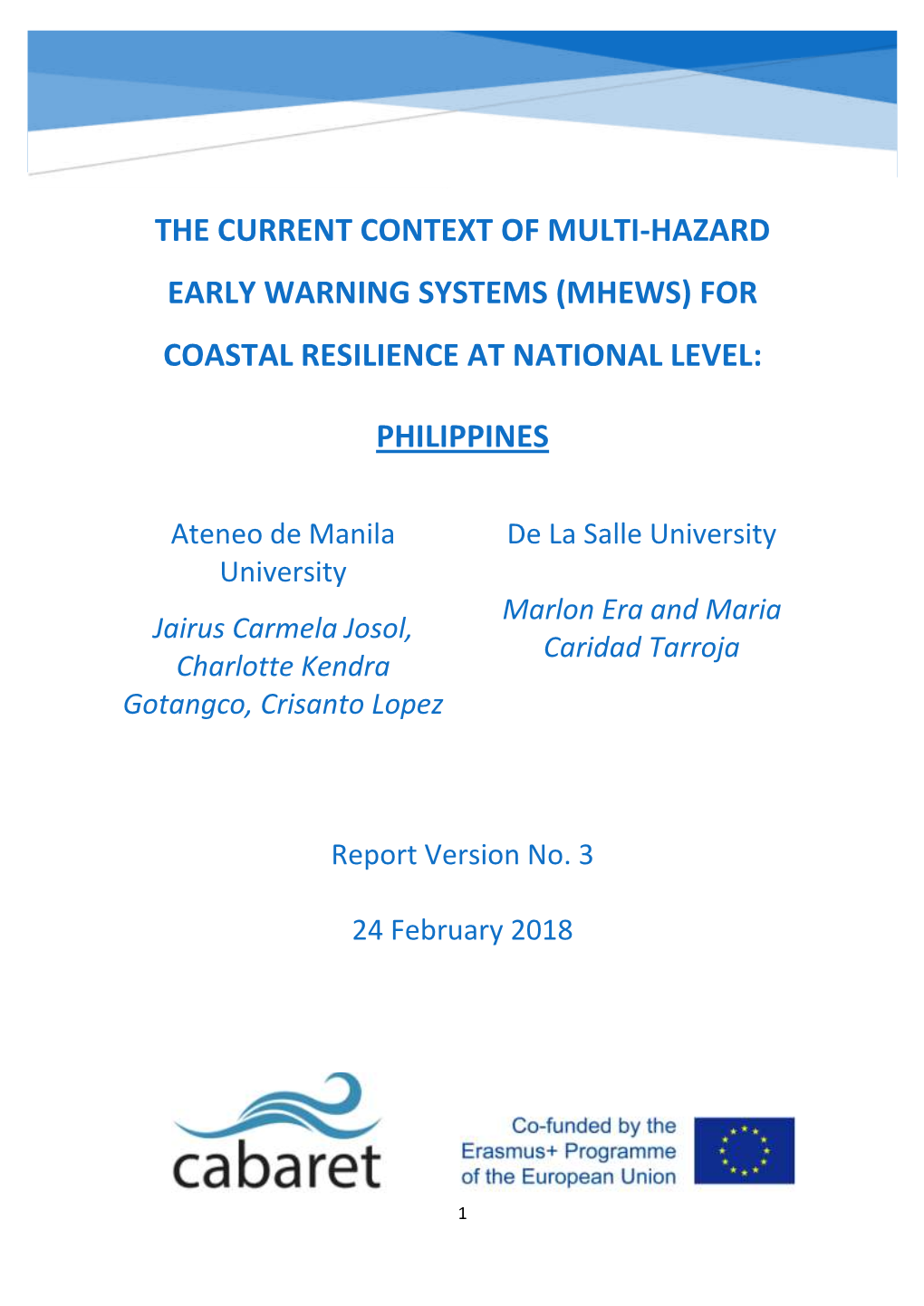 The Current Context of Multi-Hazard Early Warning Systems (Mhews) for Coastal Resilience at National Level