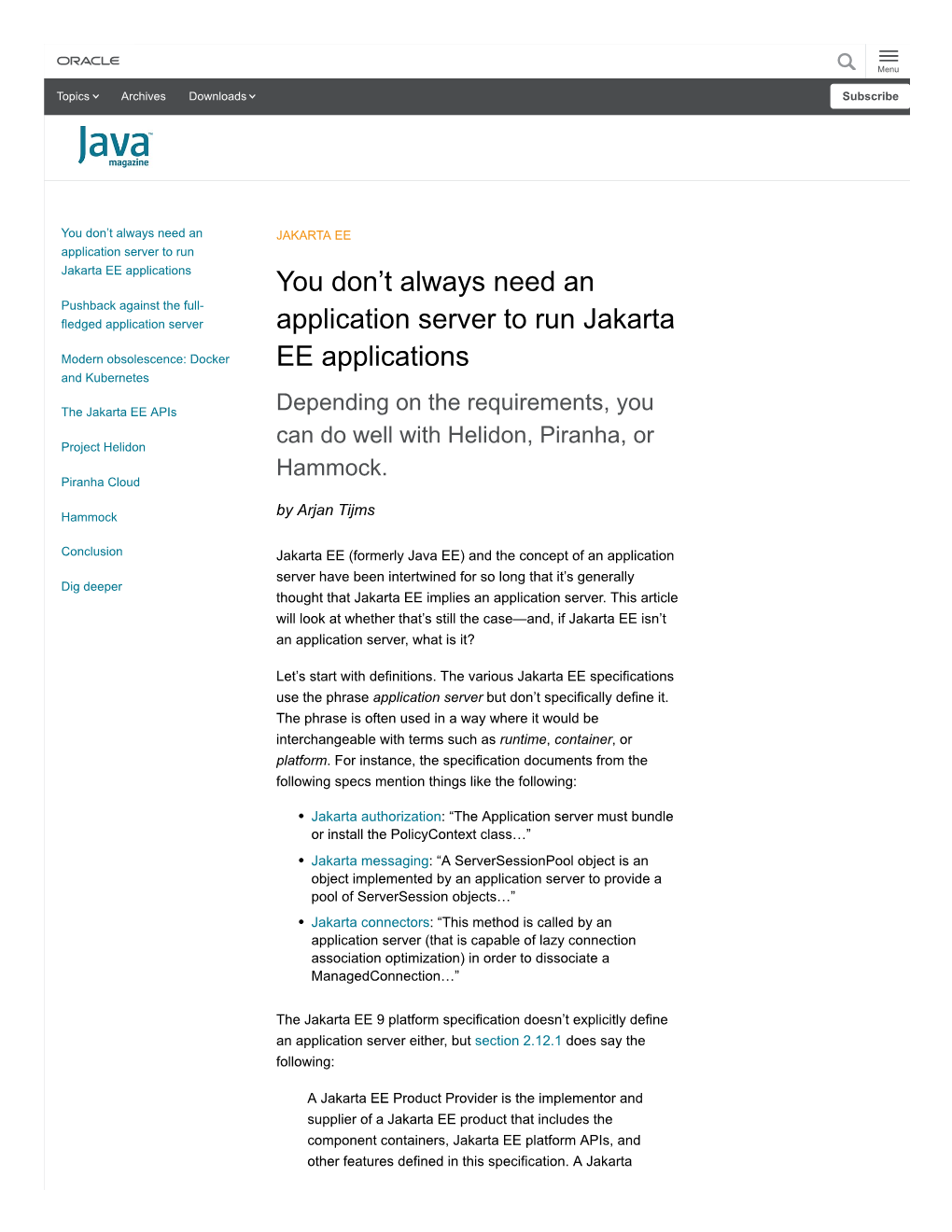 You Don't Always Need an Application Server to Run Jakarta EE Applications