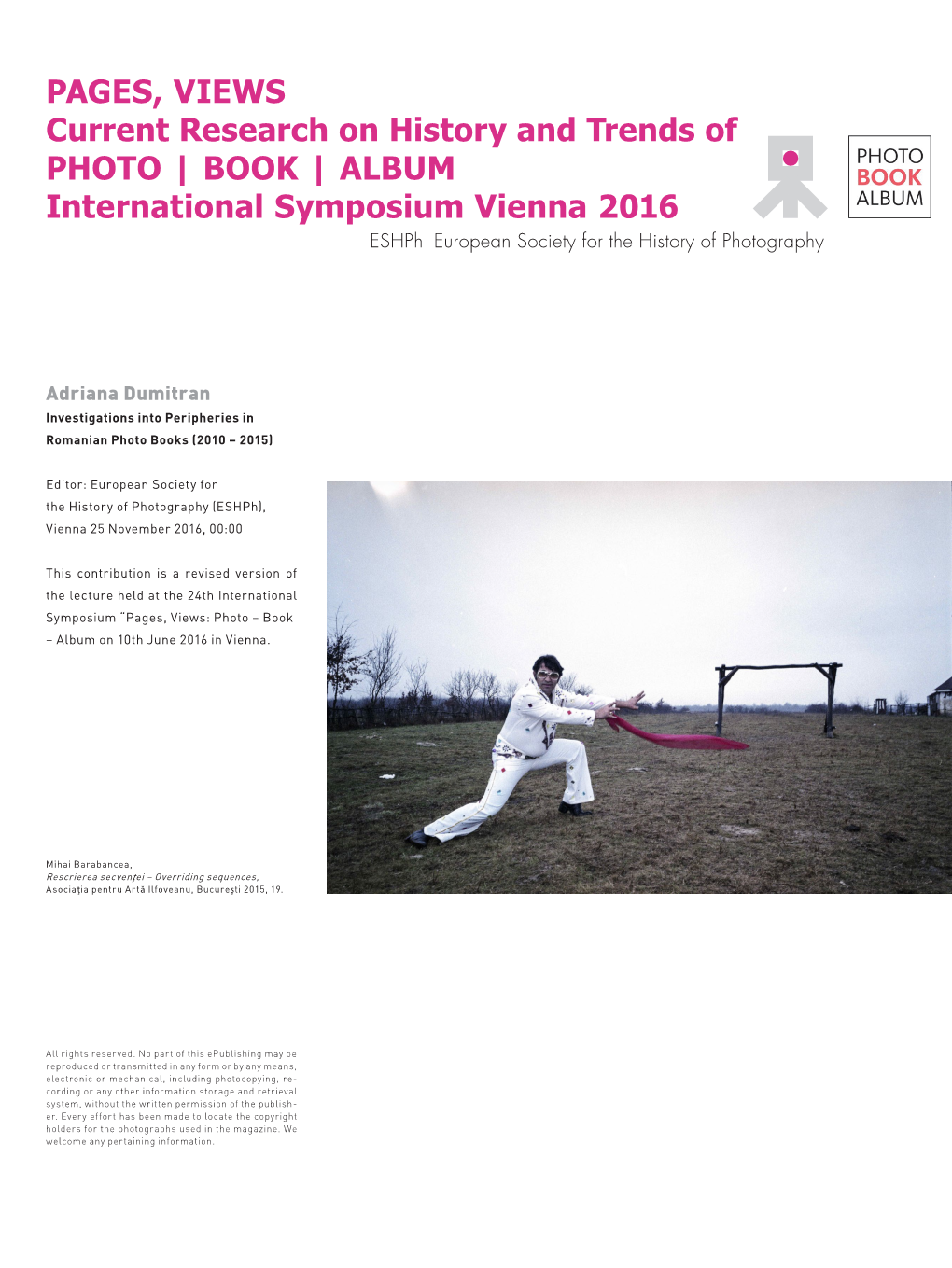 BOOK | ALBUM International Symposium Vienna 2016 Eshph European Society for the History of Photography