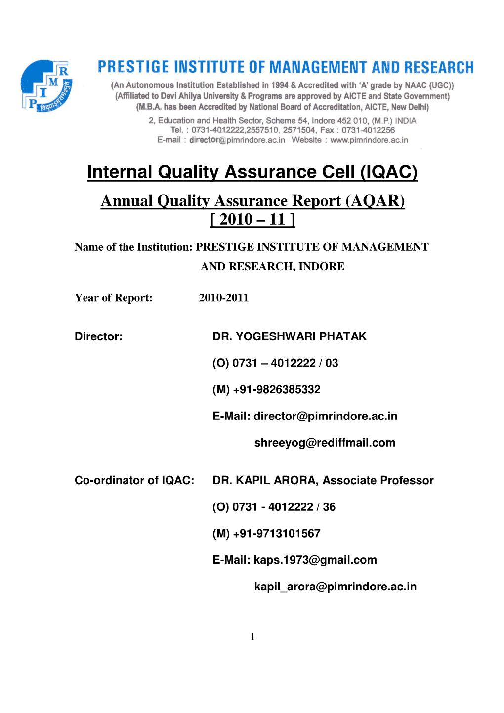 Internal Quality Assurance Cell (IQAC)