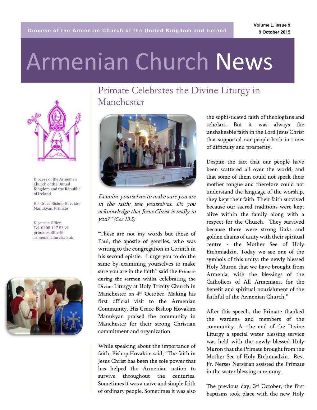 Armenian Church News