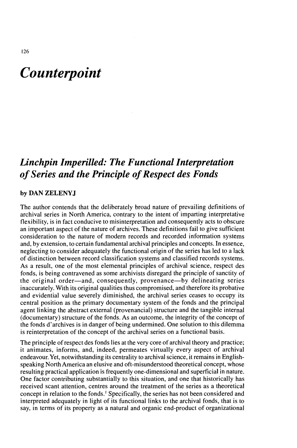 The Functional Interpretation of Series and the Principle of Respect Des Fonds by DAN ZELENYJ