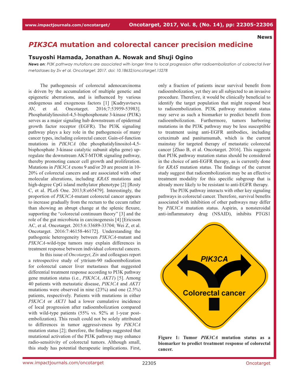 PIK3CA Mutation and Colorectal Cancer Precision Medicine