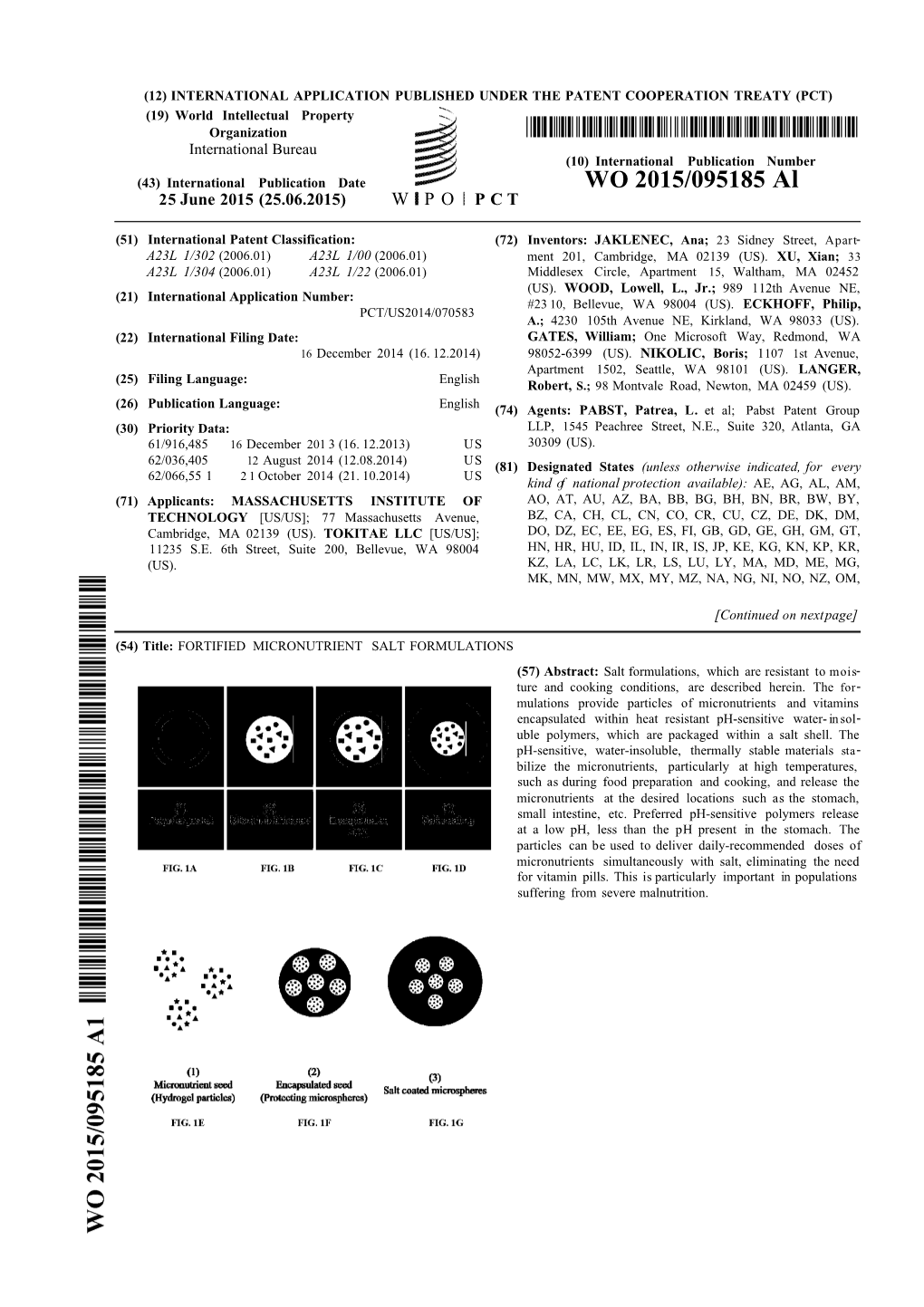 WO 2015/095185 Al 25 June 2015 (25.06.2015) W P O P C T