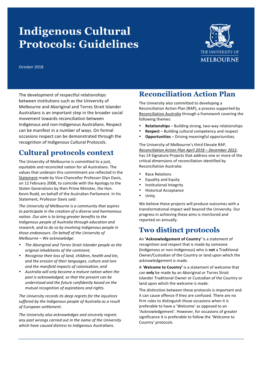 Indigenous Cultural Protocols: Guidelines