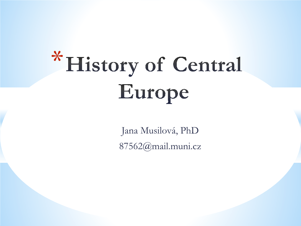 History of Central Europe in the Middle Ages *