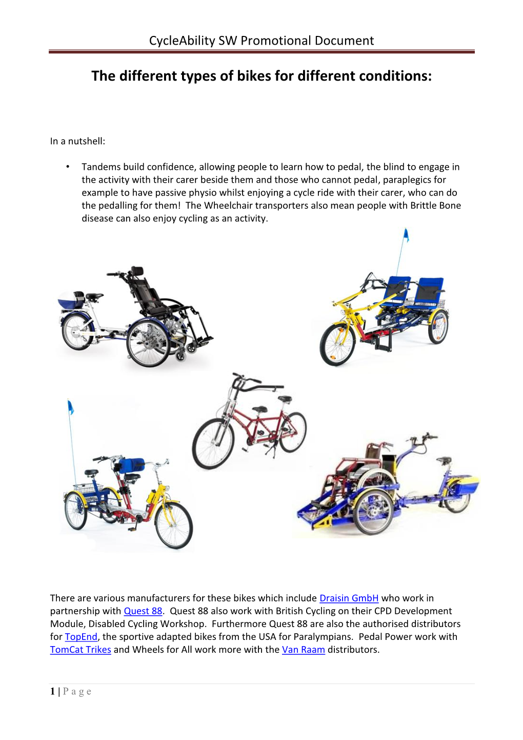 Cycleability SW Promotional Document