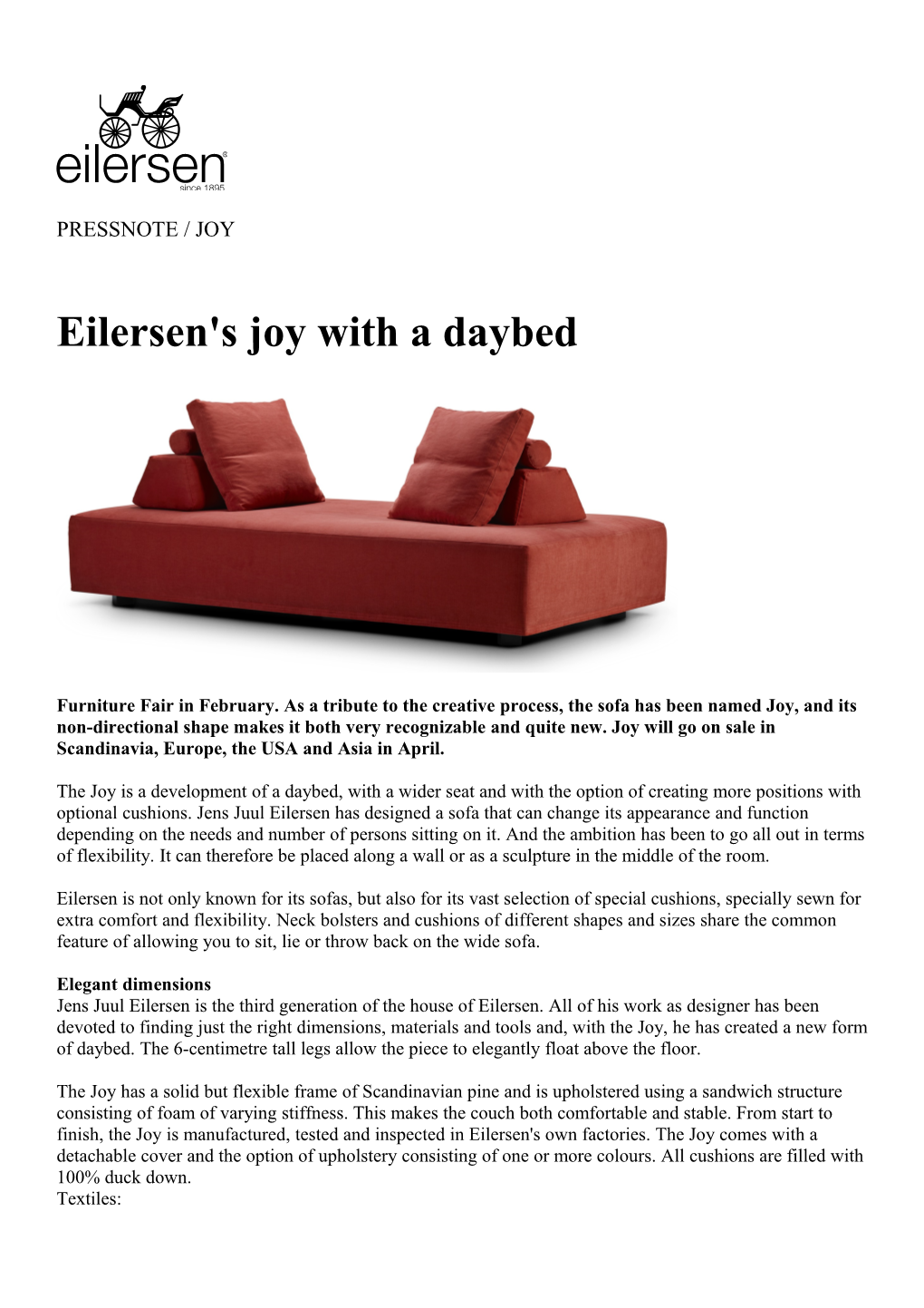 Eilersen's Joy with a Daybed