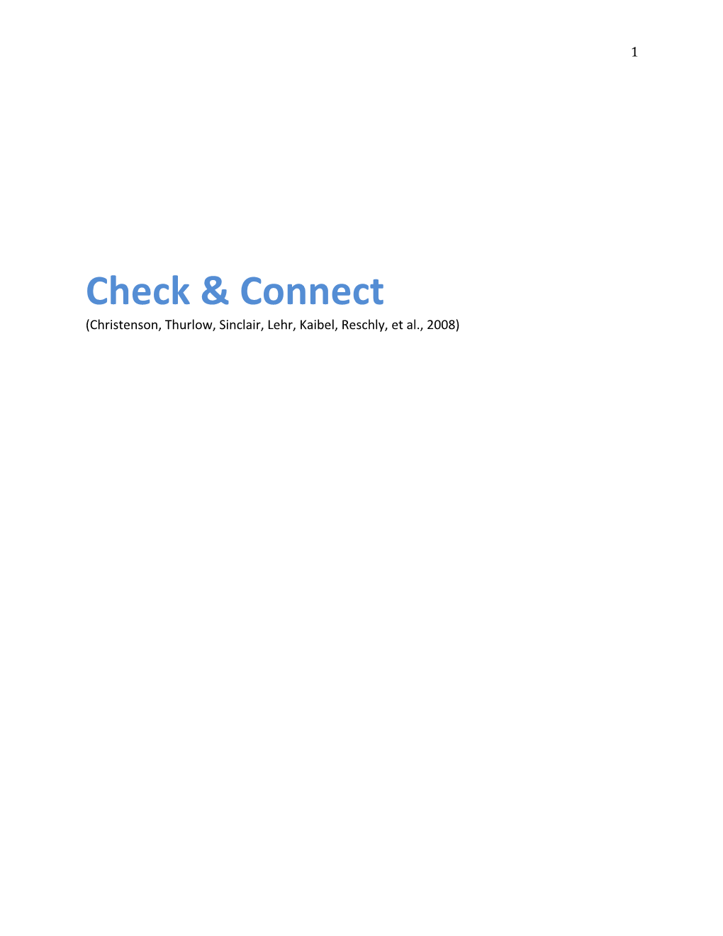 Check & Connect