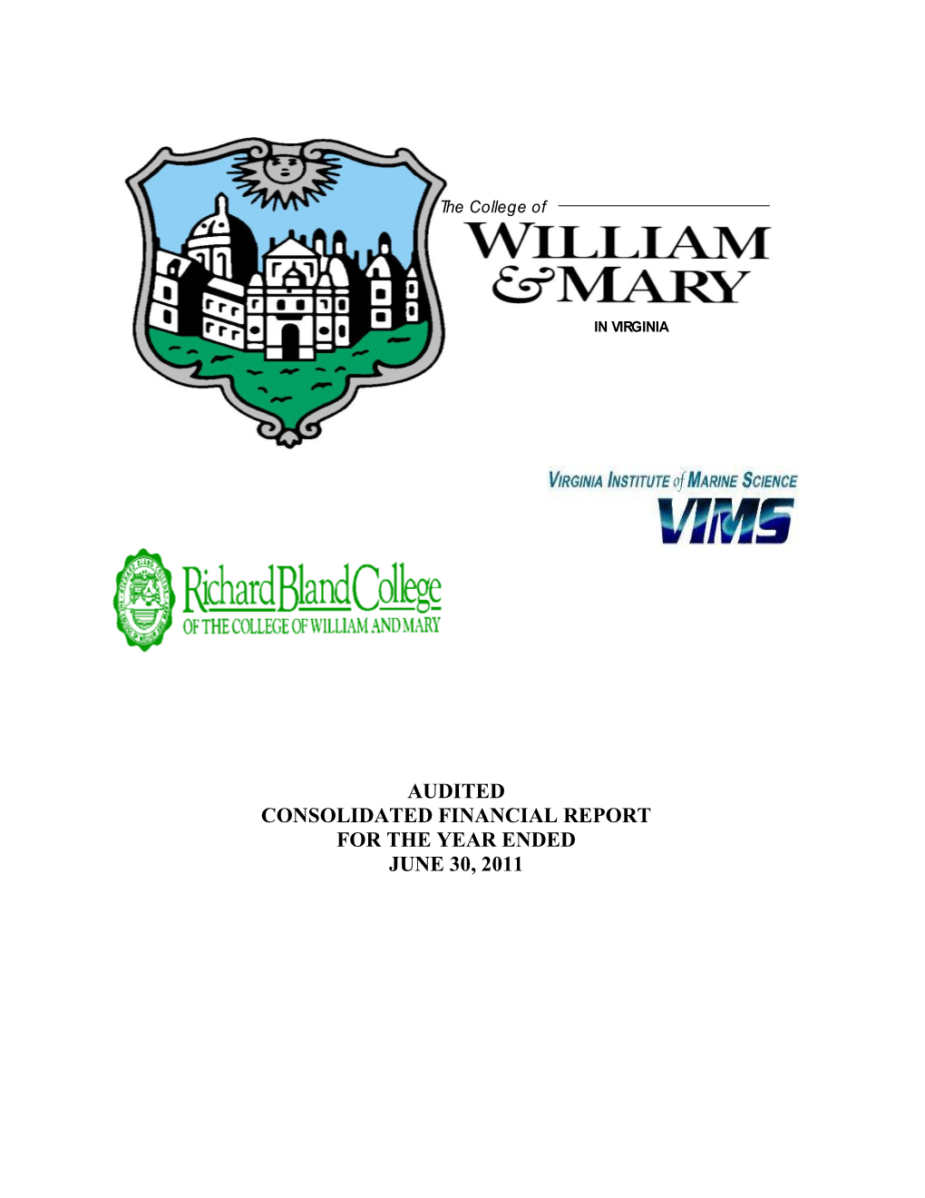 College of William and Mary in Virginia Financial Statements For