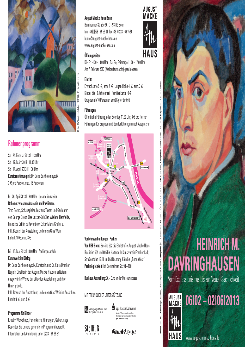 Flyer Der Ausstellung Heinrich M. Davringhausen. Vom