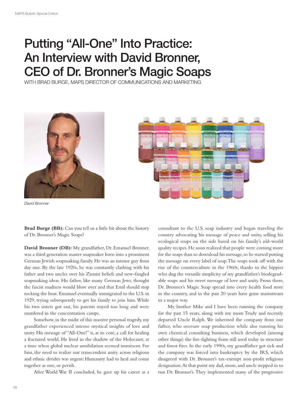 An Interview with David Bronner, CEO of Dr. Bronner's Magic Soaps