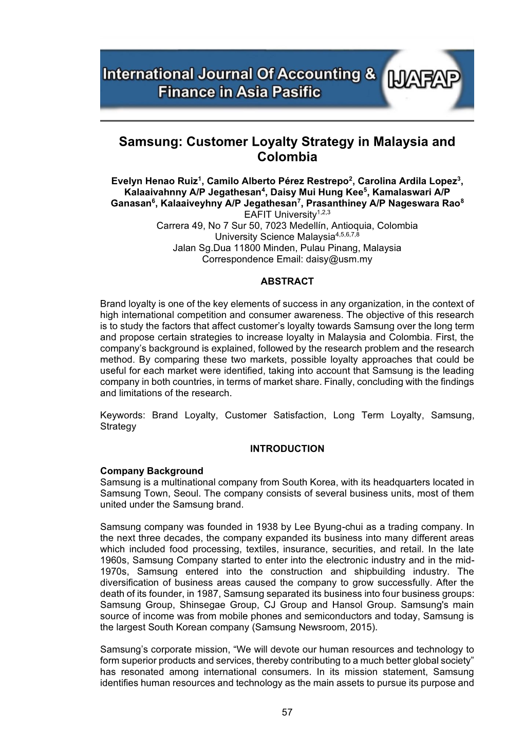 Samsung: Customer Loyalty Strategy in Malaysia and Colombia