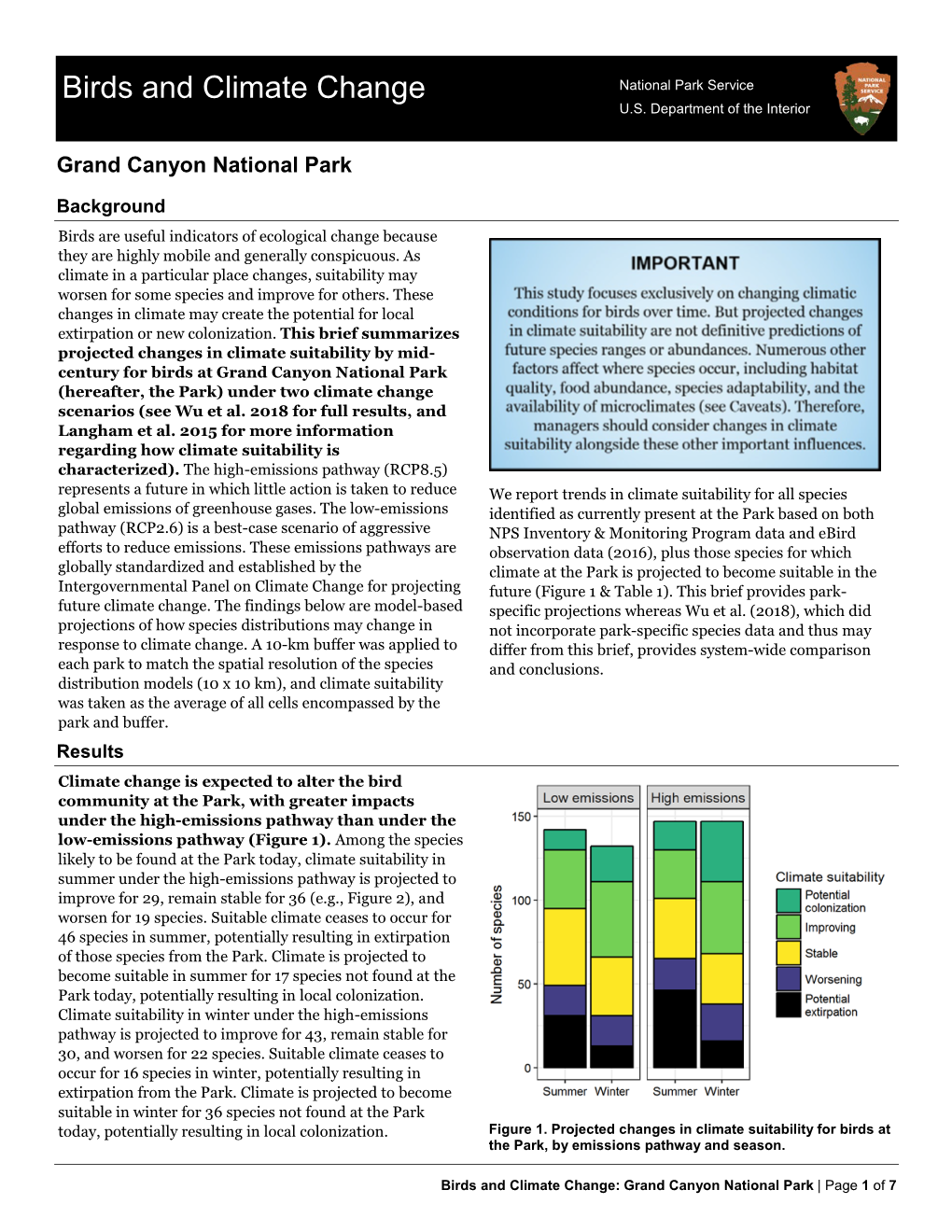 Birds and Climate Change: Grand Canyon National Park