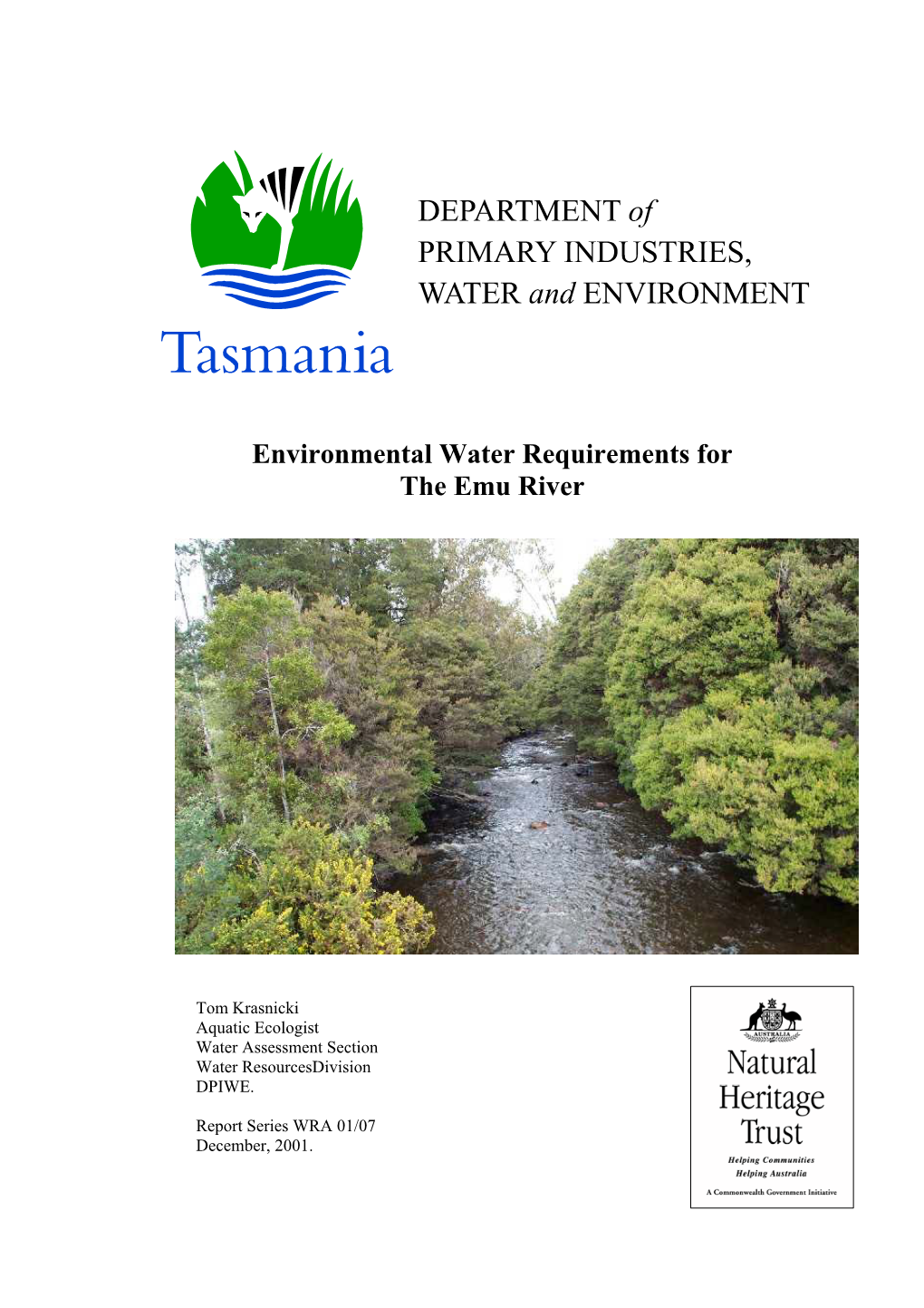 Environmental Water Requirements for the Emu River