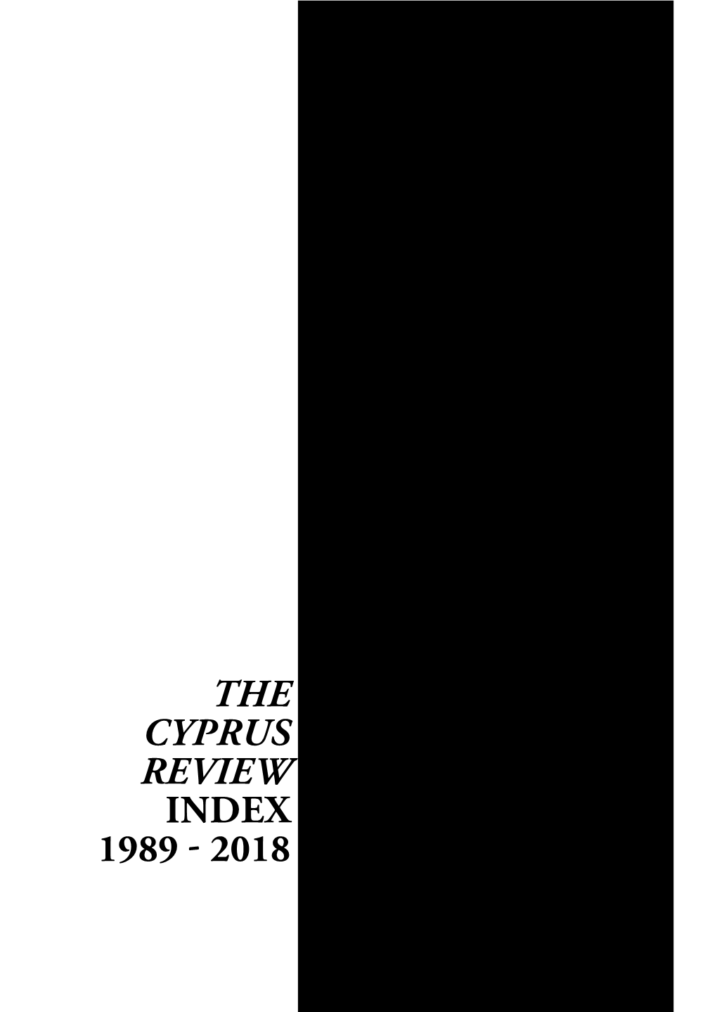 The Cyprus Review Index 1989 - 2018