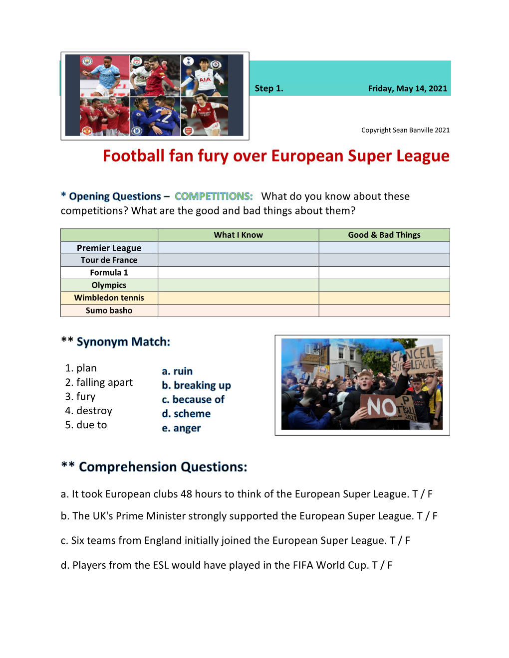 Football Fan Fury Over European Super League