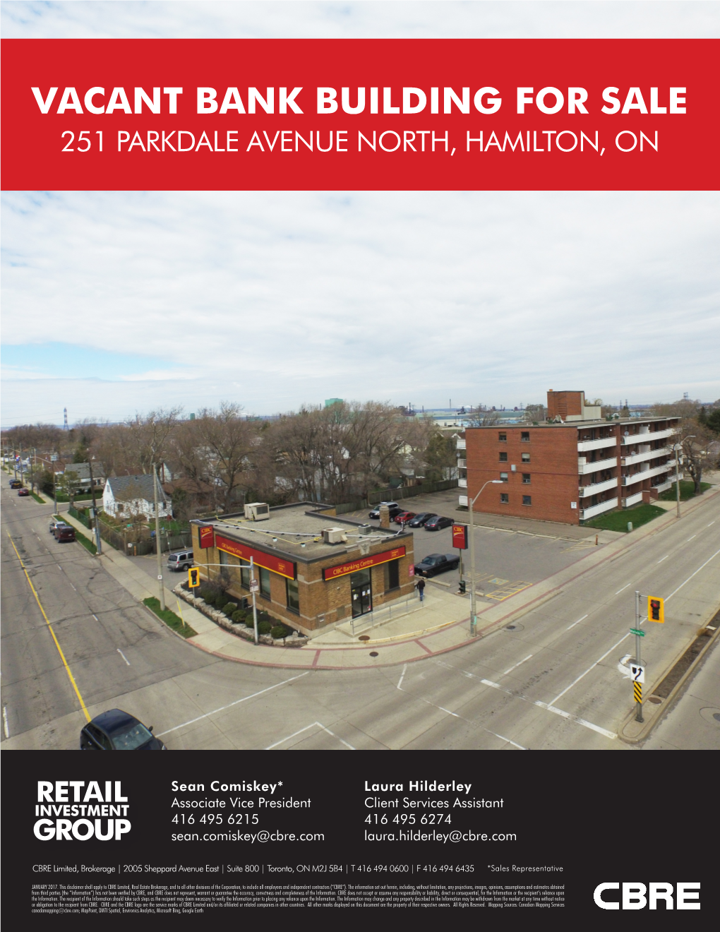 Vacant Bank Building for Sale 251 Parkdale Avenue North, Hamilton, On