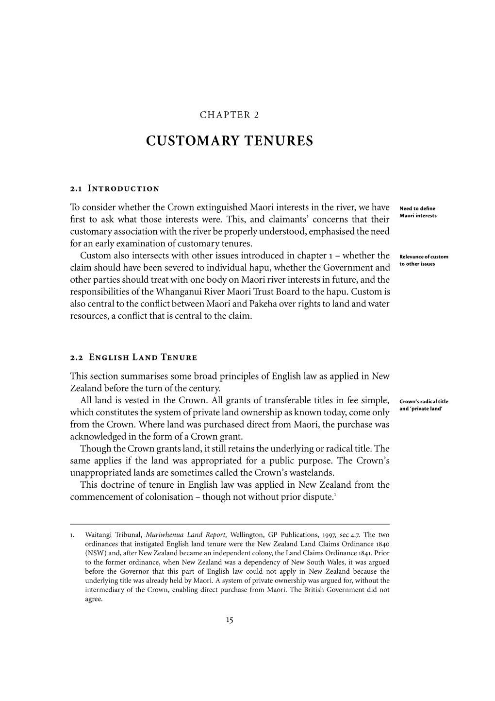 Customary Tenures