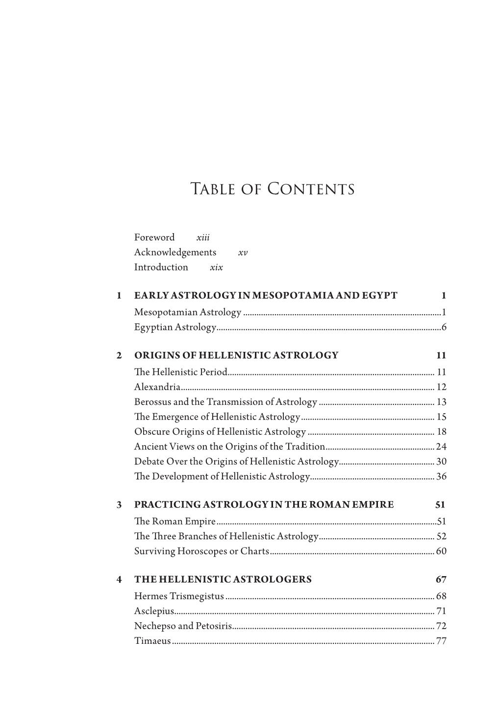 Table of Contents