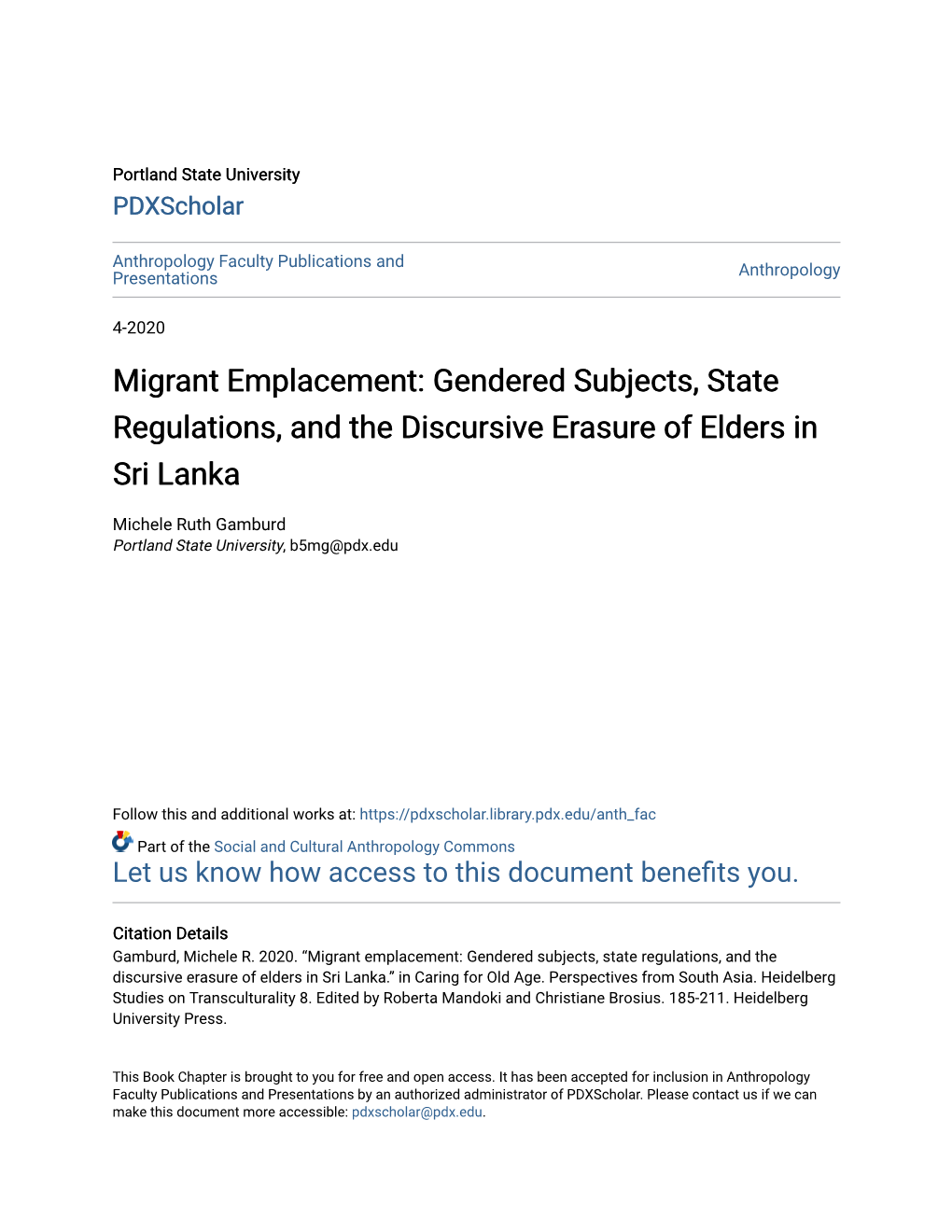 Migrant Emplacement: Gendered Subjects, State Regulations, and the Discursive Erasure of Elders in Sri Lanka