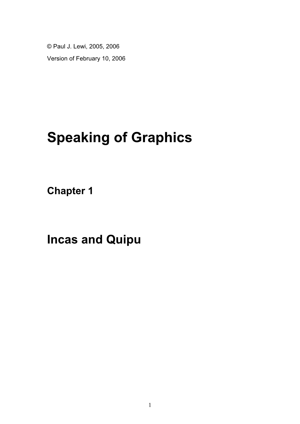 Chapter 1 Incas and Quipu