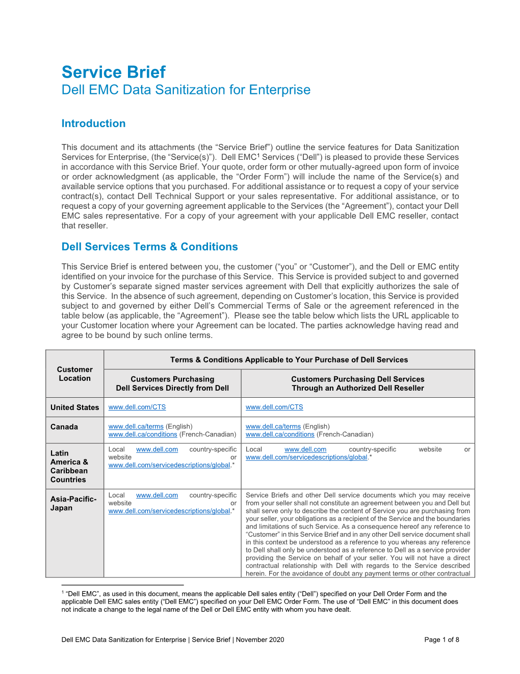 Service Brief Dell EMC Data Sanitization for Enterprise