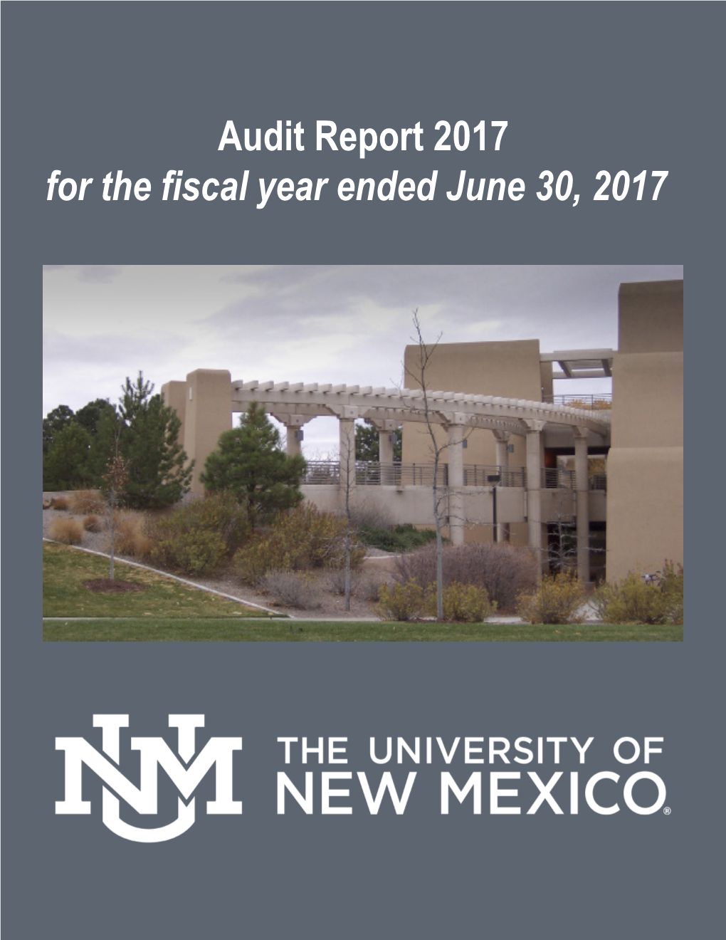 Audit Report 2017 for the Fiscal Year Ended June 30, 2017 the UNIVERSITY of NEW MEXICO June 30, 2017