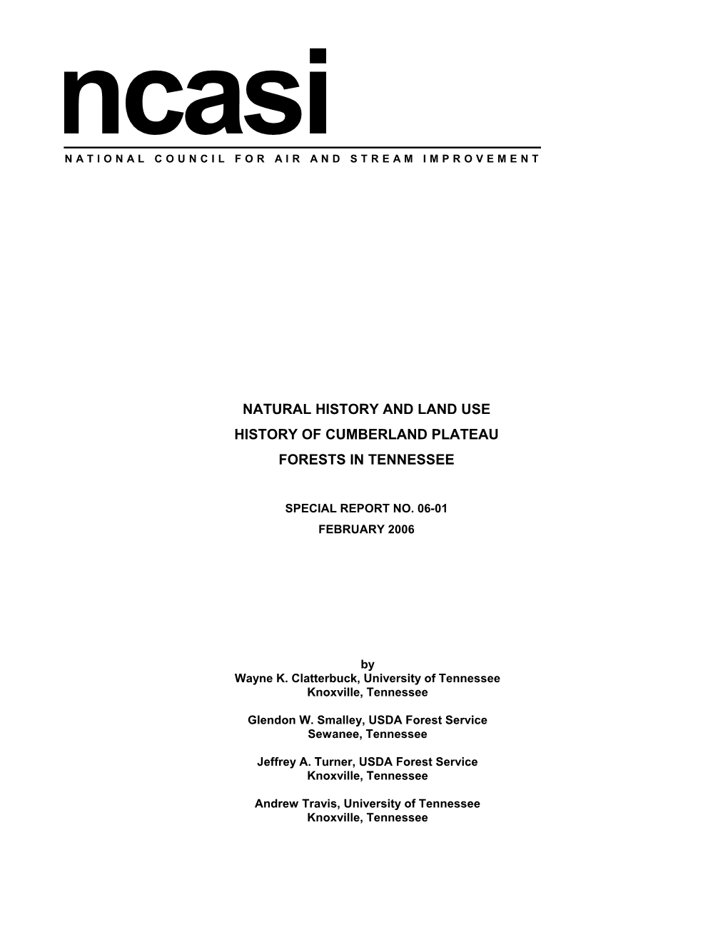 SR06-01 Natural History and Land Use History of Cumberland Plateau