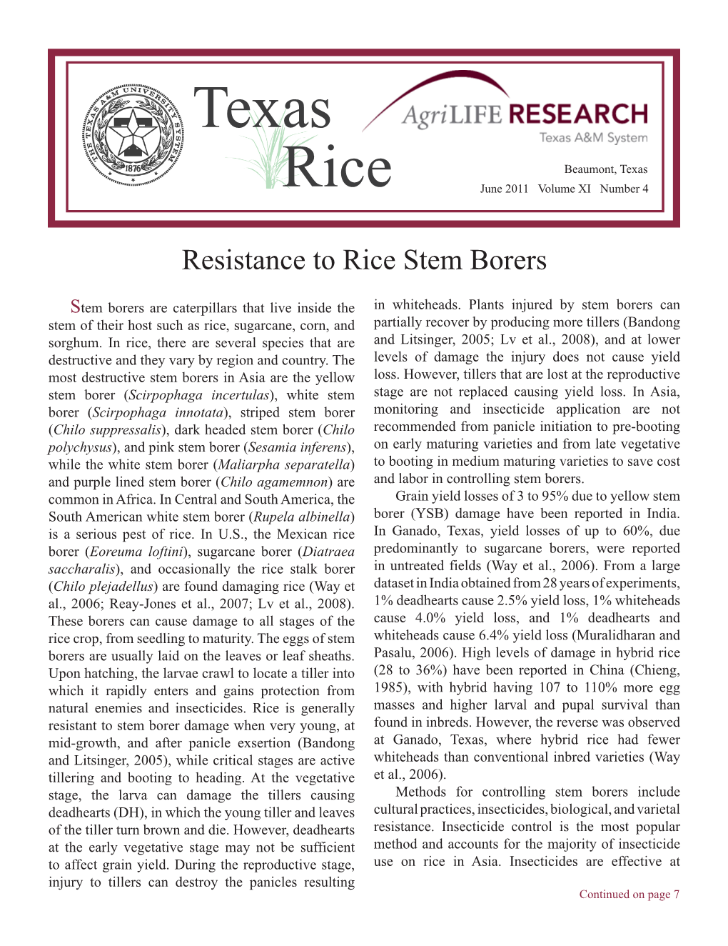 Farming Rice a Monthly Guide for Texas Growers