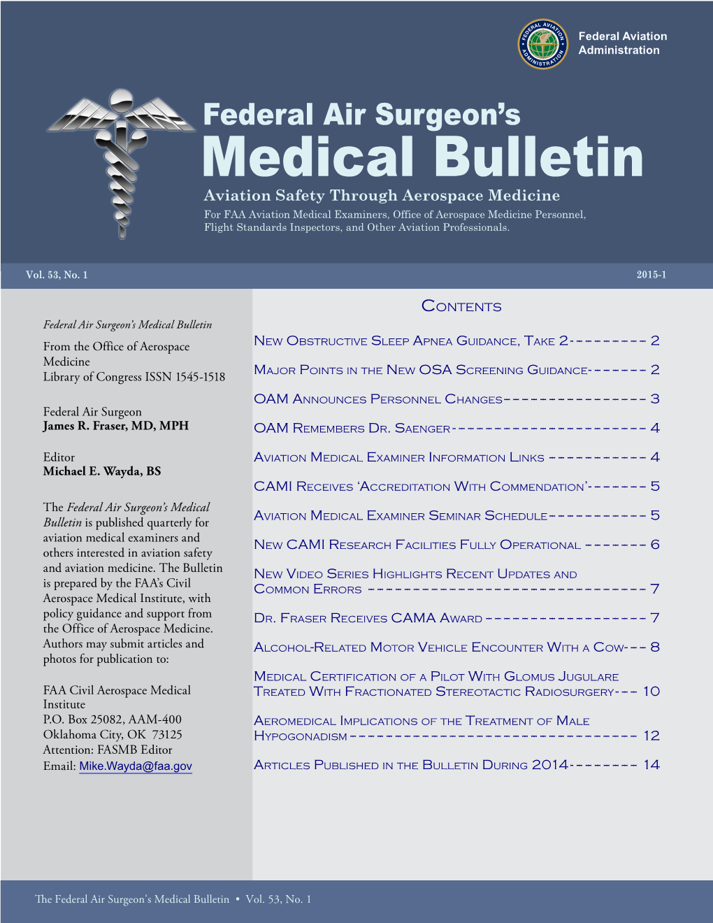 Federal Air Surgeon's Medical Bulletin • Vol