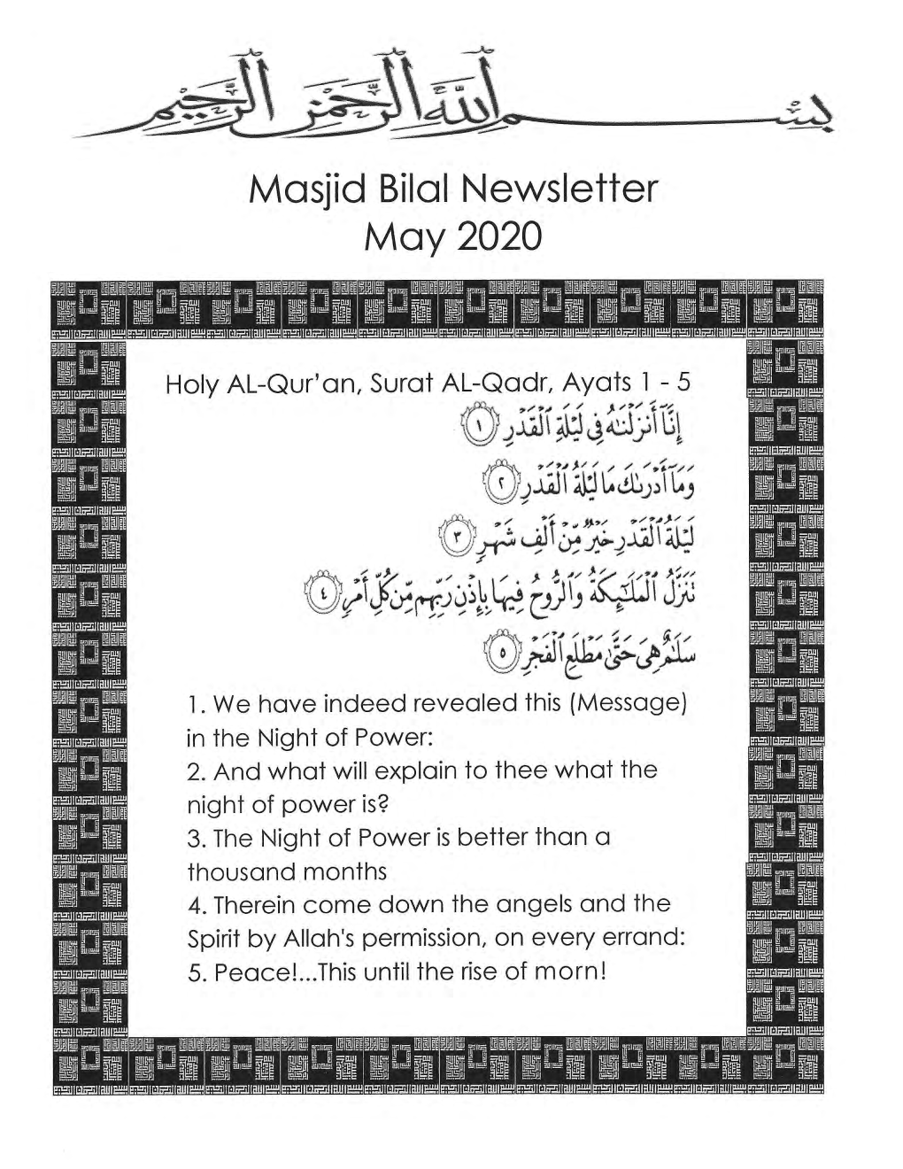 May Newsletter