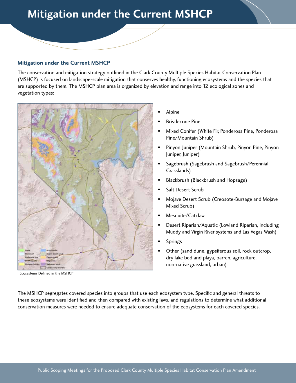 Mitigation Under the Current MSHCP