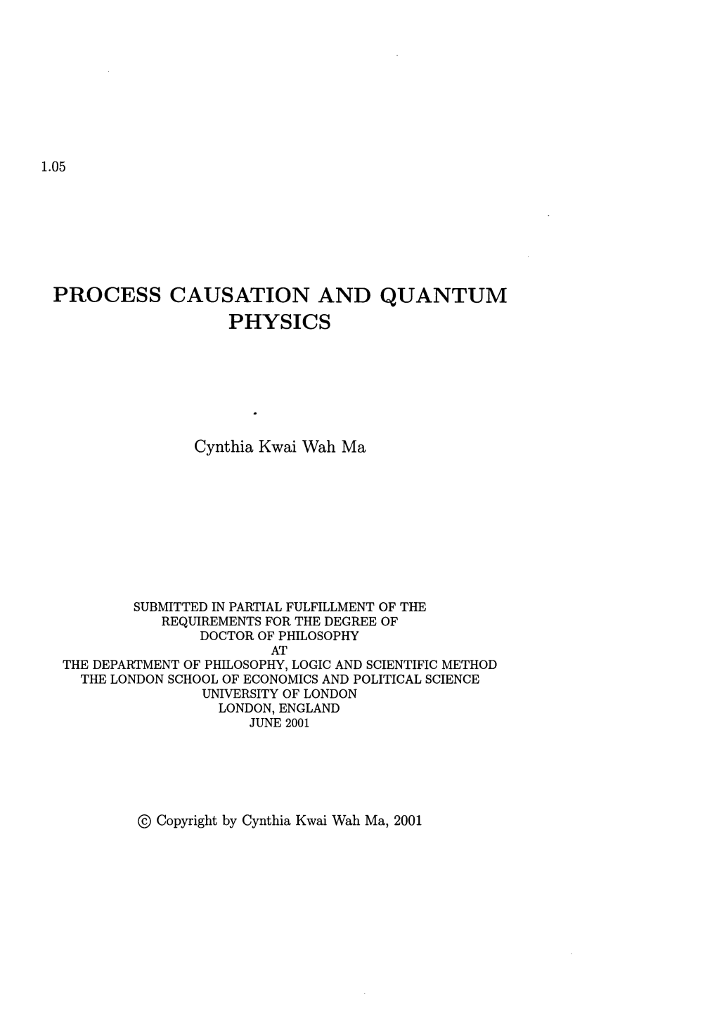 Process Causation and Quantum Physics