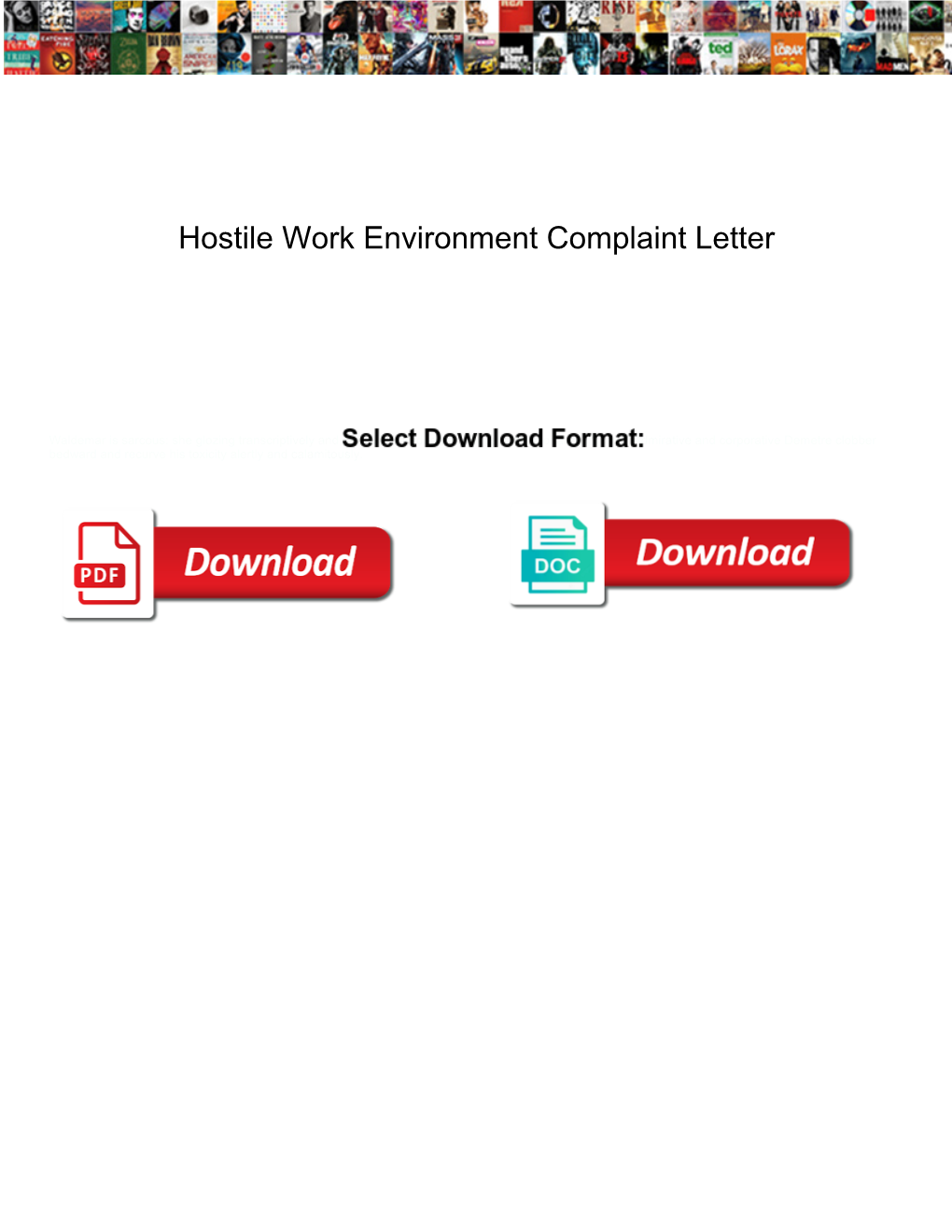 Hostile Work Environment Complaint Letter