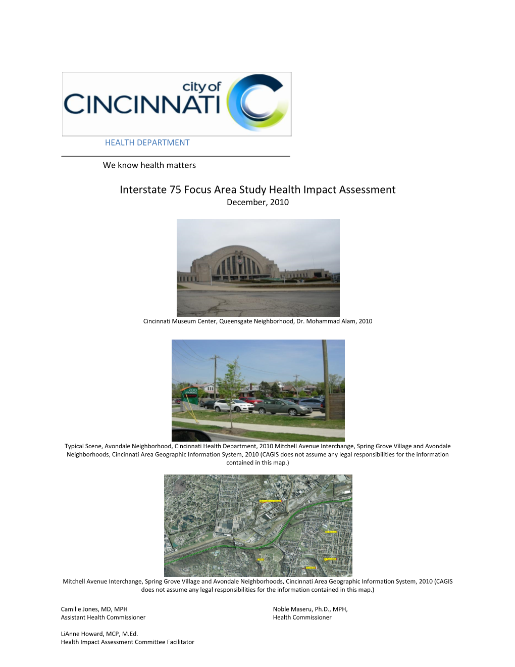 Interstate 75 Focus Area Study Health Impact Assessment December, 2010