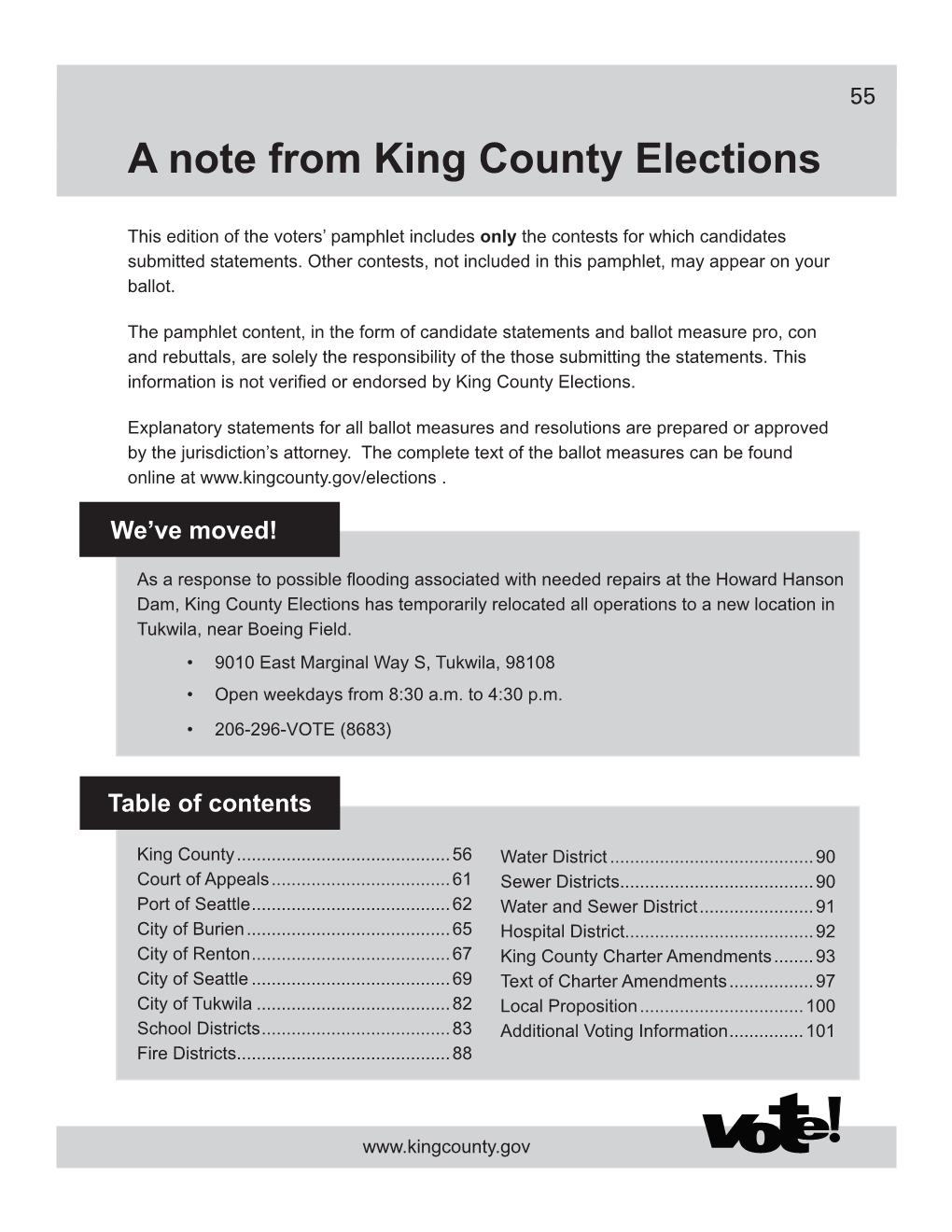 A Note from King County Elections